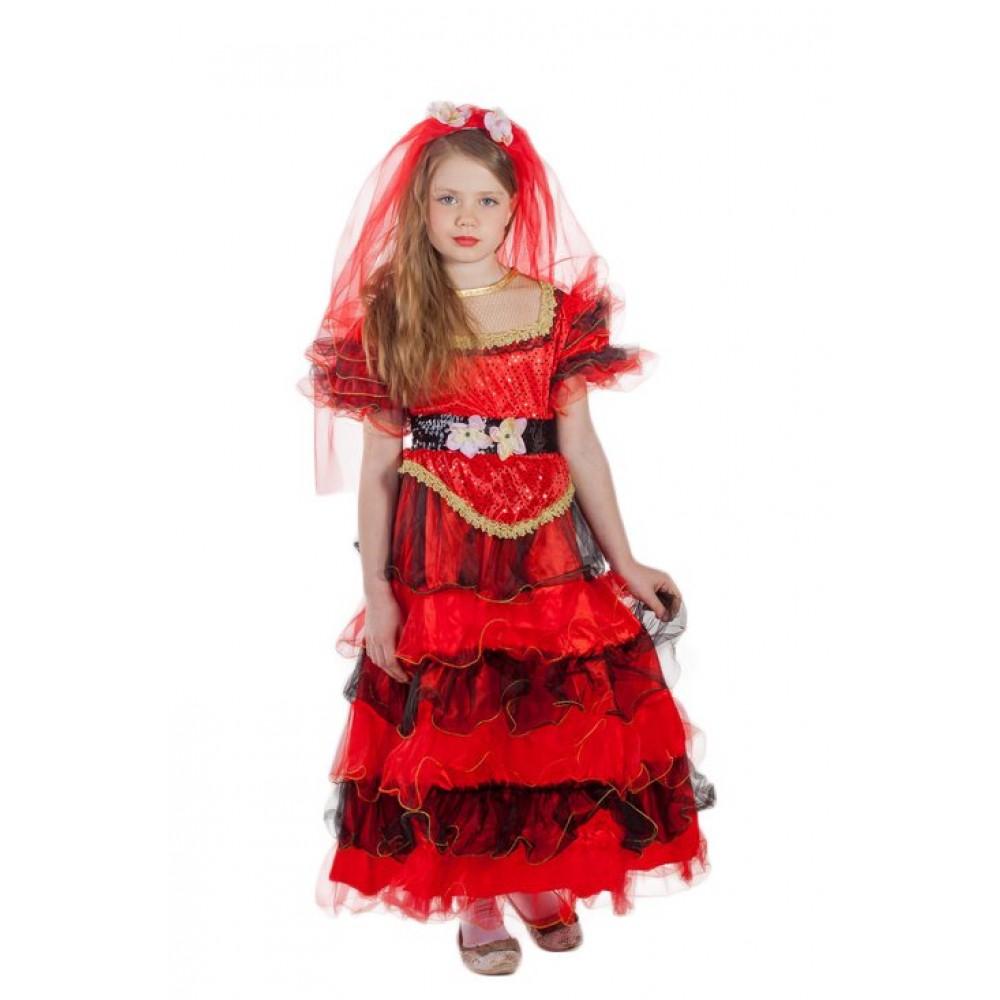Карнавальный костюм испанки детский для девочки новогодний