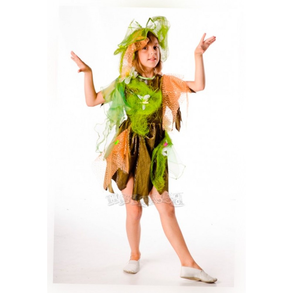 Карнавальный костюм «Кикимора», платье, накидка, шляпа, р. 32, рост 128 см
