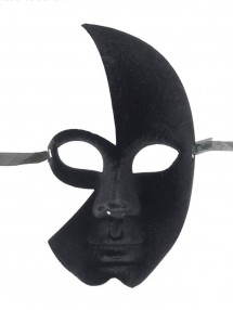 Бархатная венецианская маска Венеция черная