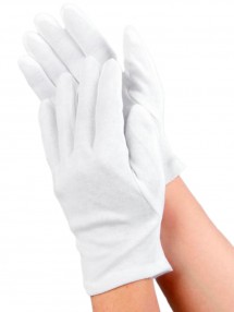 Белые хлопковые перчатки S