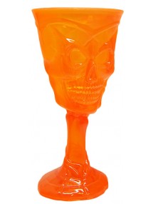 Бокал Череп оранжевый 18 см