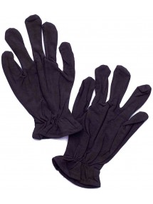 Черные короткие перчатки с резинкой