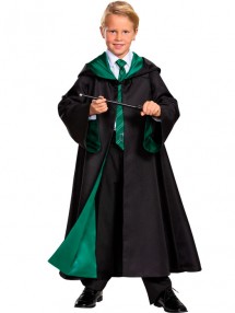 Детская мантия волшебника с зеленой подкладкой