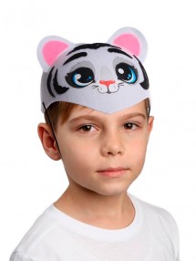 Фетровая шапочка белого тигрёнка