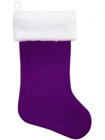 Фиолетовый рождественский носок с искусственным мехом