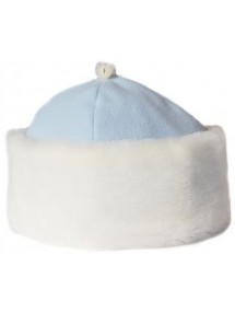 Голубая шапка Снегурочки с мехом
