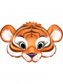 Картонная маска тигра на резинке