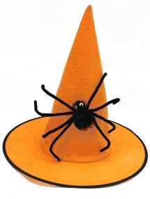 Колпак Ведьмы оранжевый с пауком