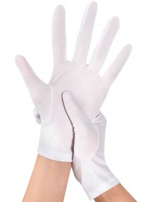 Короткие белые перчатки из лайкры