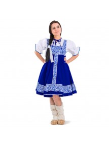 Русский танцевальный сарафан Гжель синяя