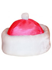 Красная шапка Деда Мороза на парик с меховой опушкой