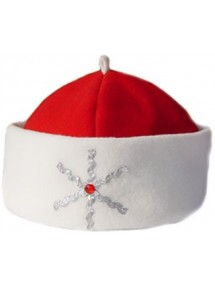 Красная шапка Деда Мороза Серебристая снежинка