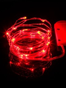 Красная светодиодная гирлянда роса 2 м 20 LED на батарейках