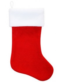 Красный рождественский носок из флиса классический