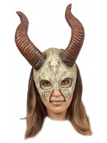 Латексная маска Мистический череп с рогами