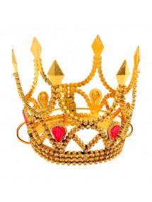 Миниатюрная золотая корона принцессы на резинке