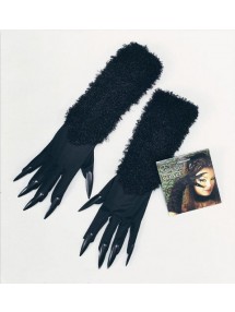 Перчатки черной кошки с когтями