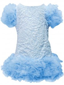 Платье для девочки праздничное нарядное на выпускной с фатином голубое