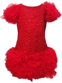 Платье для девочки праздничное нарядное на выпускной с фатином красное