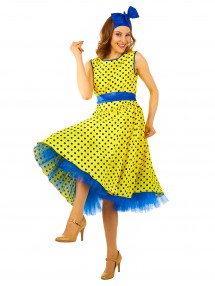 Платье Стиляги в стиле 50-х желтое для девушки
