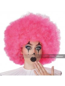 Розовый парик клоуна