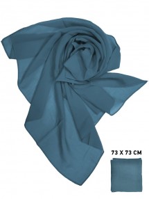 Шифоновый платок серо-голубой однотонный 73 х 73 см