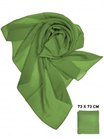 Шифоновый платок зеленый однотонный 73 х 73 см