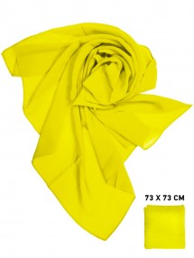 Шифоновый платок желтый однотонный 73 х 73 см