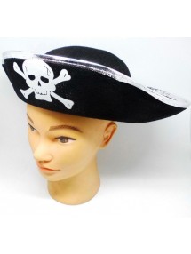 Шляпа пирата  фетровая с серебряной каймой