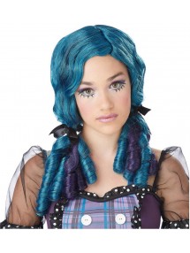 Синий парик куколки для девочки