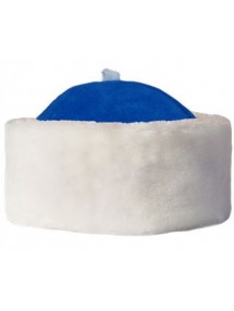 Синяя шапка Деда Мороза с мехом