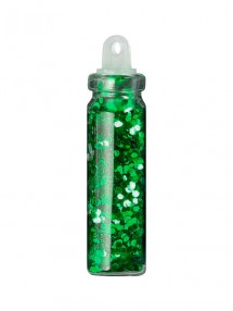 Зеленые крупные блестки в бутылочке