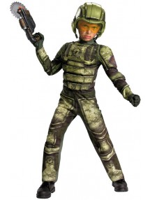Зеленый костюм солдата SWAT с мускулами