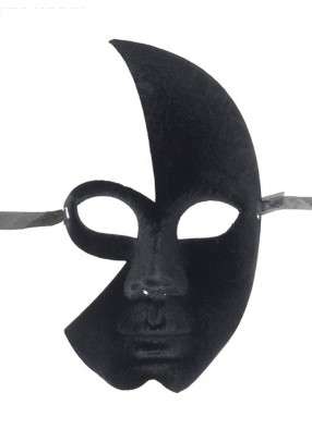 Бархатная венецианская маска Венеция черная