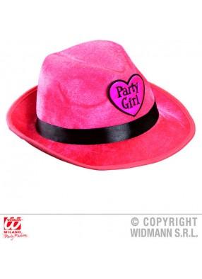 Бархатная шляпа Party Girl розовая