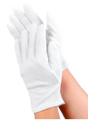Белые хлопковые перчатки S