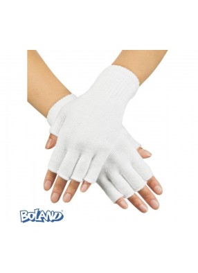 Белые перчатки без пальцев