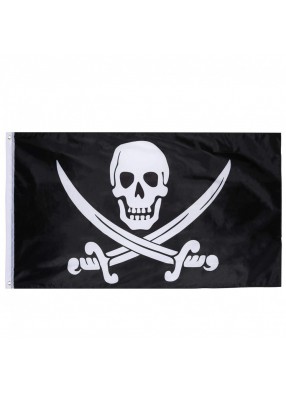 Большой пиратский флаг с черепом 150 см