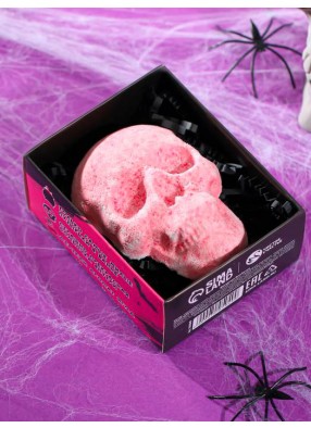 Бомба для ванны Розовый череп с ароматом ягодного пунша