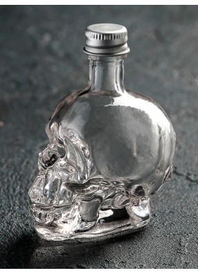 Бутылочка Череп 50 мл прозрачная стеклянная
