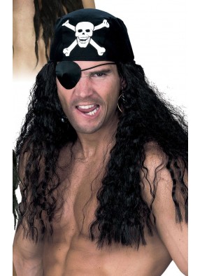 Черная пиратская бандана с волосами фото