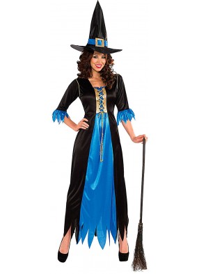 Черно-голубой костюм ведьмы