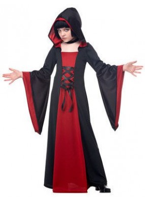 Черно-красный костюм колдуньи для девочки