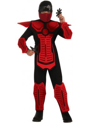 Черно-красный костюм ниндзя для мальчика