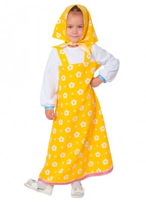 Детский костюм Маши с желтым сарафаном
