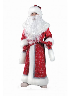 Детский красный плюшевый костюм Деда Мороза