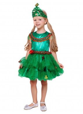Детский новогодний костюм зеленой Елочки