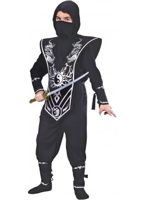 Детский серебристый костюм Предводитель ниндзя