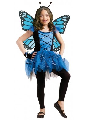 Детский синий костюм бабочки