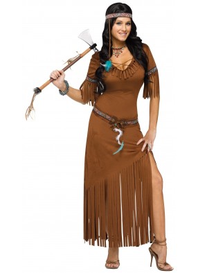 Длинное платье индейской девушки фото